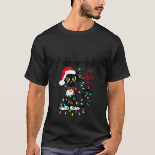 T-shirt Funny Chat Noir Noël Votre cadeau est en L