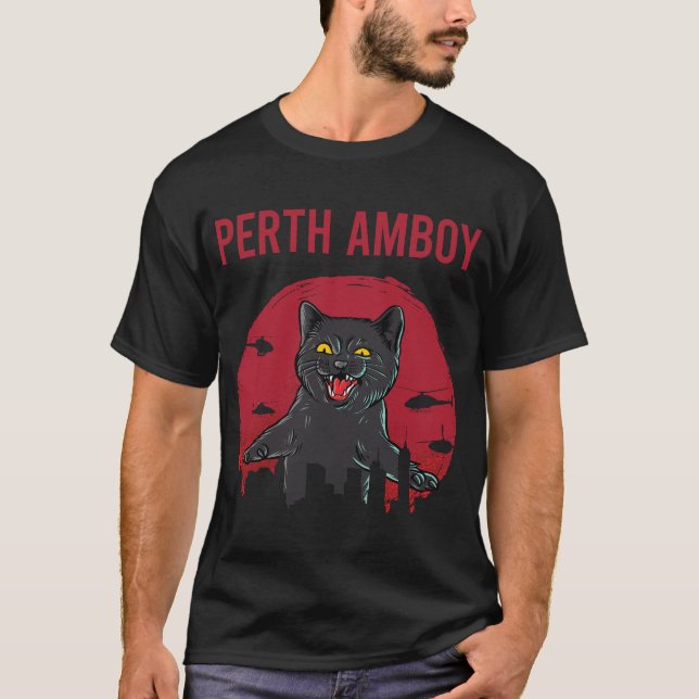 T-shirt Funny Chat noir Perth Amboy (Devant)