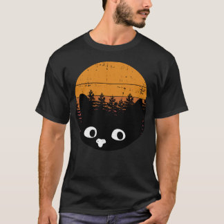 T-shirt Funny Chat noir Vintage Chat Design rétro
