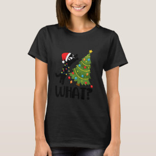 T-shirt Funny Chat Père Noël Arbre de Noël Pyjamas Noël