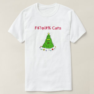 T-shirt Funny Chat Thème Noël Idées cadeaux Feline Kitten