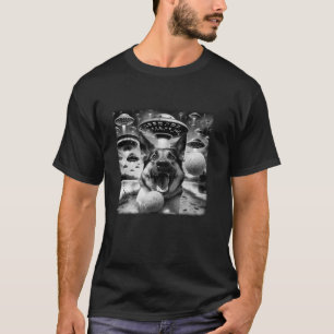 T-shirt Funny Chien berger allemand Selfie avec OVNI Alien