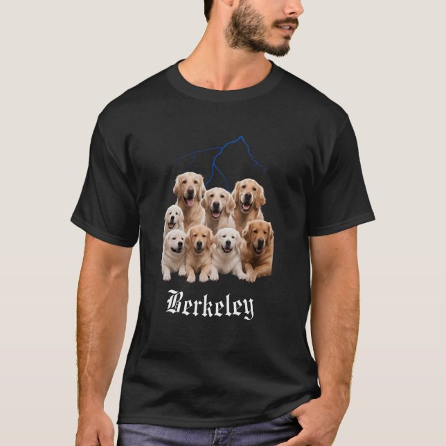 T-shirt Funny Chien Golden Retriever Bootleg Berkeley Cali (Devant)