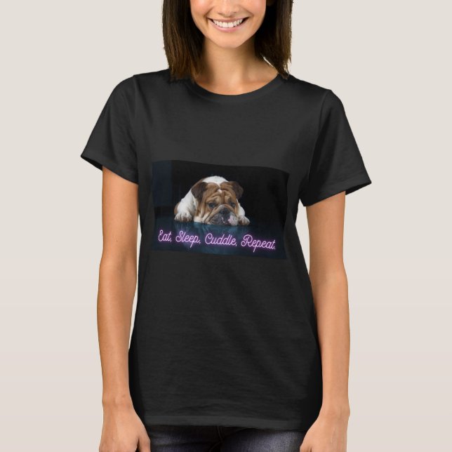 T-shirt Funny Chien Impression - Mangez le câlin d (Devant)