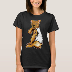 T-shirt Funny Chien Pitbull I Love Maman Tattoo Mère Fête 