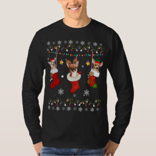T-shirt Funny Chihuahua Chaussettes de Noël Lumières Cadea