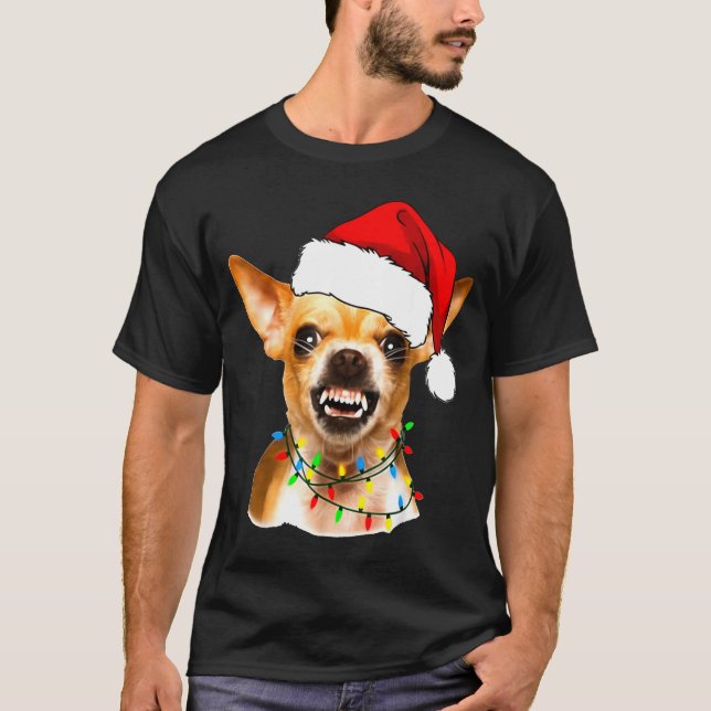 T-shirt Funny Chihuahua Christmas Shirt For Dog Lovers Wom (Devant)