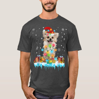 T-shirt Funny Chihuahua Dog Tree lumières de Noël Noël Noë