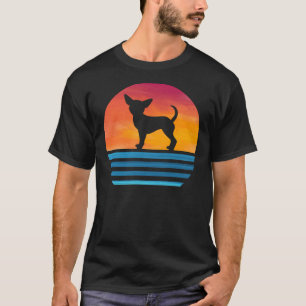 T-shirt Funny Chihuahua Maman Chien Vintage Silhouette Chi