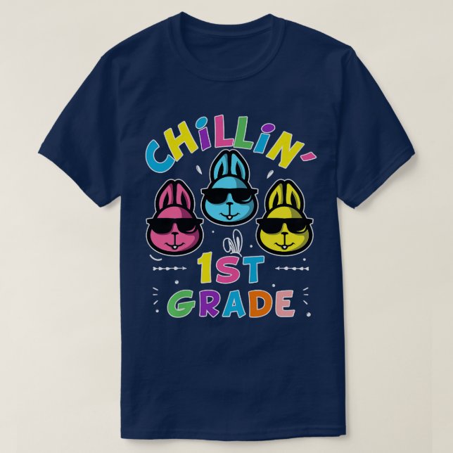 T-shirt Funny Chillin With My Bunny Kids Easter Bunny 1st  (Design devant)