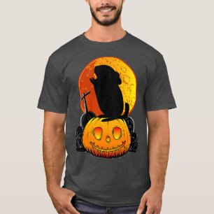 T-shirt Funny Chinchilla sur Citrouille Howling sur Moon F