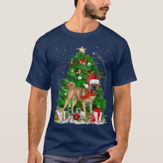 T-shirt Funny Chinese Sharpei Christmas Tree Light Pajama 