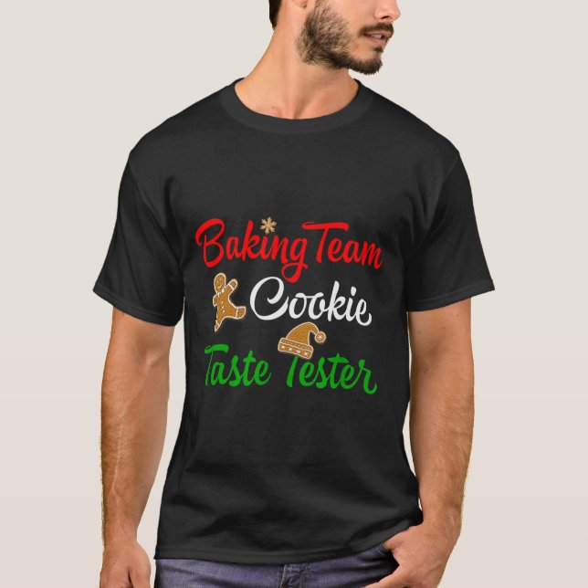 T-shirt Funny Christmas Baking Team Cookie Taste Tester  (Devant)