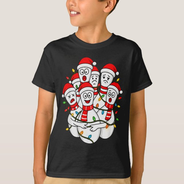 T-shirt Funny Christmas Bowling Santa Bowling Ns Team Men  (Devant)
