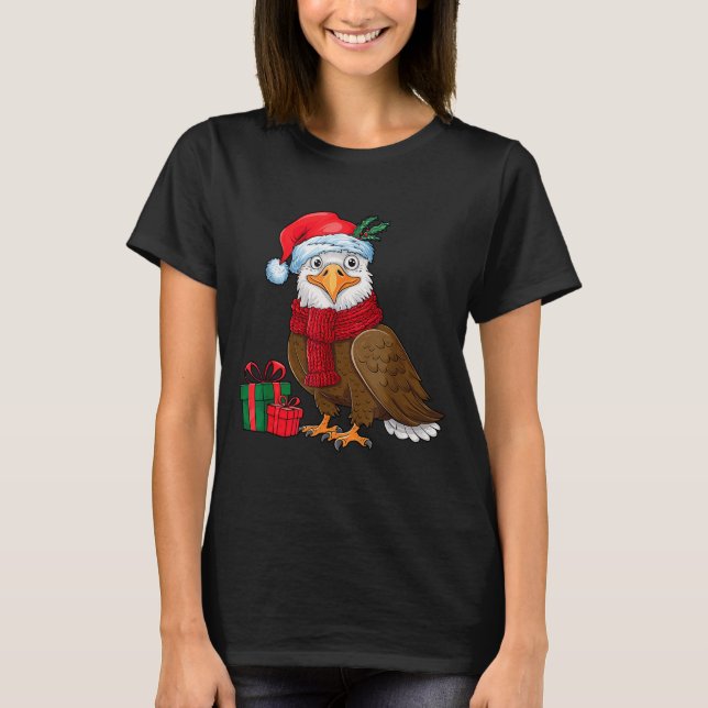 T-shirt Funny Christmas Eagle Patriotic Bald Eagle With Sa (Devant)