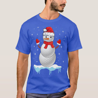 T-shirt Funny Christmas Golf Balls Santa Snowman