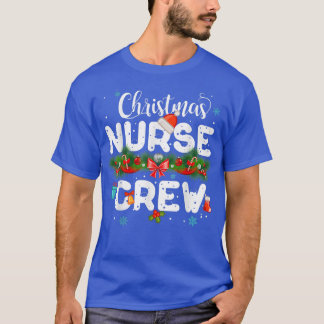 T-shirt Funny Christmas Lights Nurse Crew Reindeer Santa N