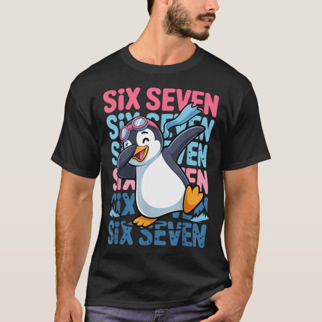 T-shirt Funny Christmas Penguin Dabbing Xmas Dab Six Seven (Devant)