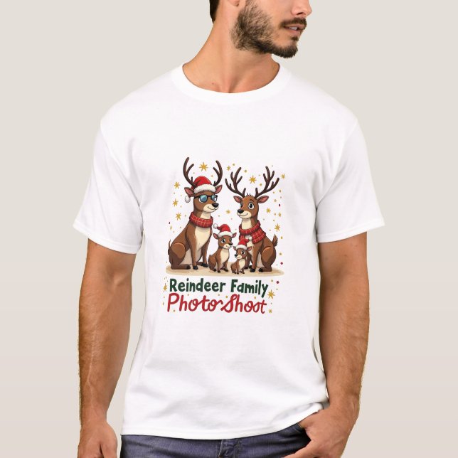 T-shirt-Funny Christmas Reindeer Family  T-Shirt (Front)