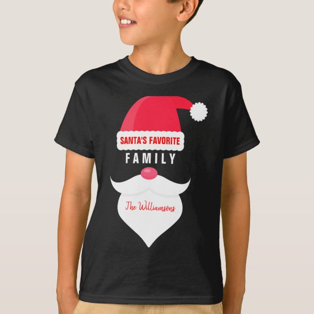 T-shirt Funny Christmas Santas Favorite Family  (Devant)