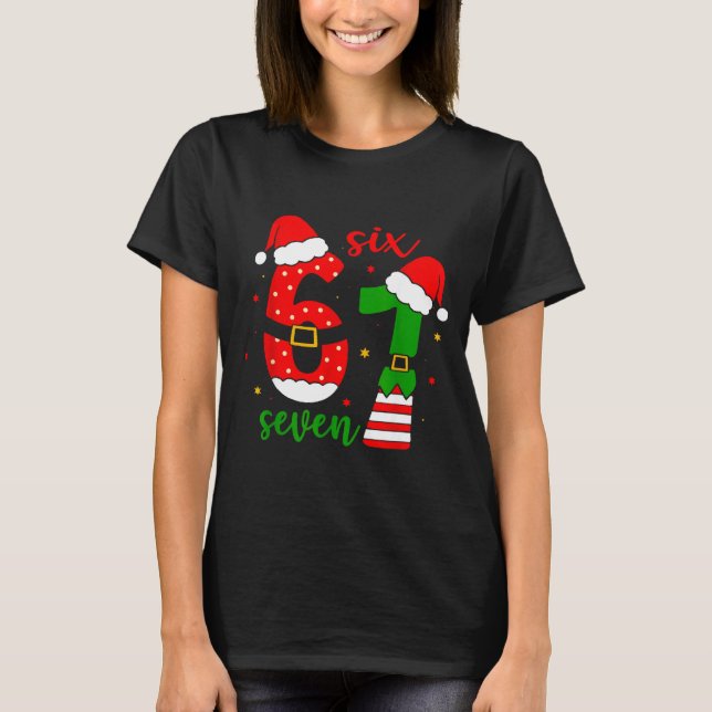 T-shirt Funny Christmas Six Seven 6 7 Meme Gen Alpha Slang (Devant)