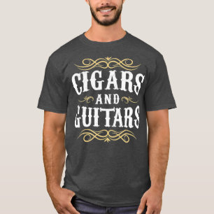 T-shirt Funny Cigar Guitar Cigar Lover Fumer Cadeau pour