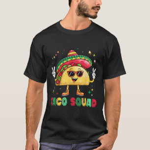 T-shirt Funny Cinco De Mayo Funny Taco Squad Sombrero Casq