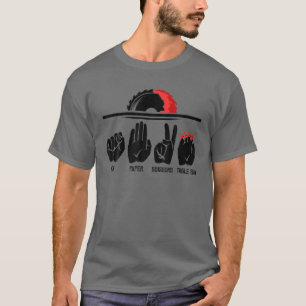 T-shirt Funny Ciseaux Papier Rocher Table Saw Cadeau Cool 