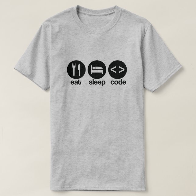 T-shirt Funny Computer Programmer Manger Code de sommeil T (Design devant)