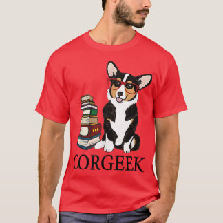 T-shirt Funny Corgeek Corgi Amoureux de les chiens Geek de