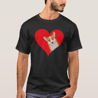 T-shirt Funny Corgi Amoureux des chiens Forme cardiaque Co