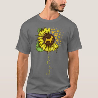 T-shirt Funny Corgi maman tournesol Fête des Mères Corgi C
