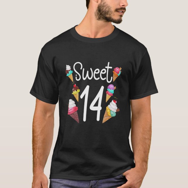 T-shirt Funny Crème De Glace Douce 14E Anniversaire 14 Ans (Devant)