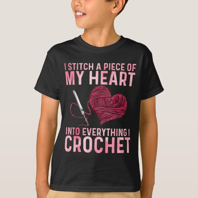 T-shirt Funny Crochet Design For Men Women Crocheting Croc (Devant)