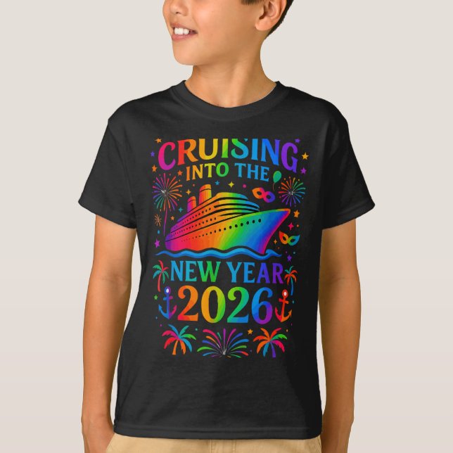 T-shirt Funny Cruising Into 2026 New Year Ship Vacation Fa (Devant)