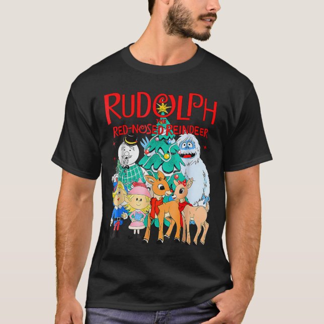 T-shirt Funny Cute Rudolph The Red Nosed Reindeer Christma (Devant)