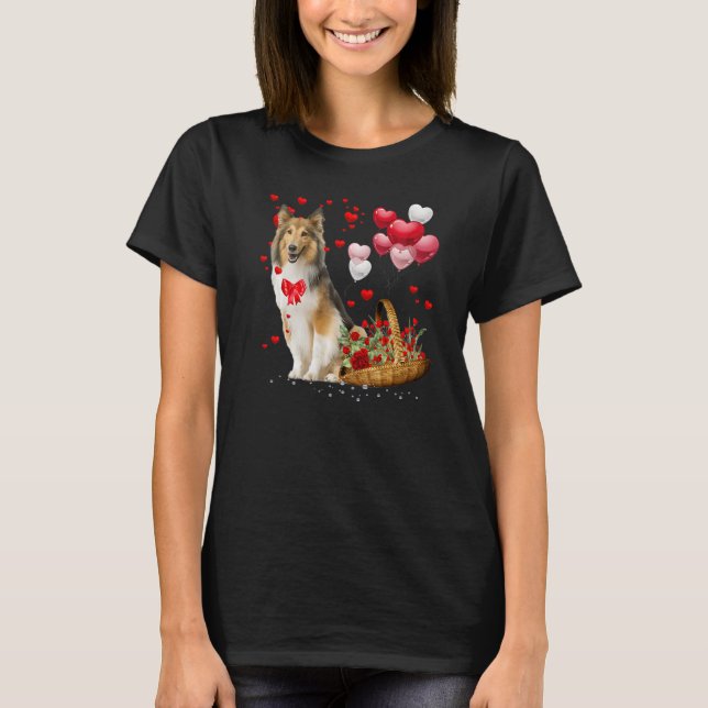 T-shirt Funny Dabbing Dog Heart Valentine's Day Boys Girls (Devant)