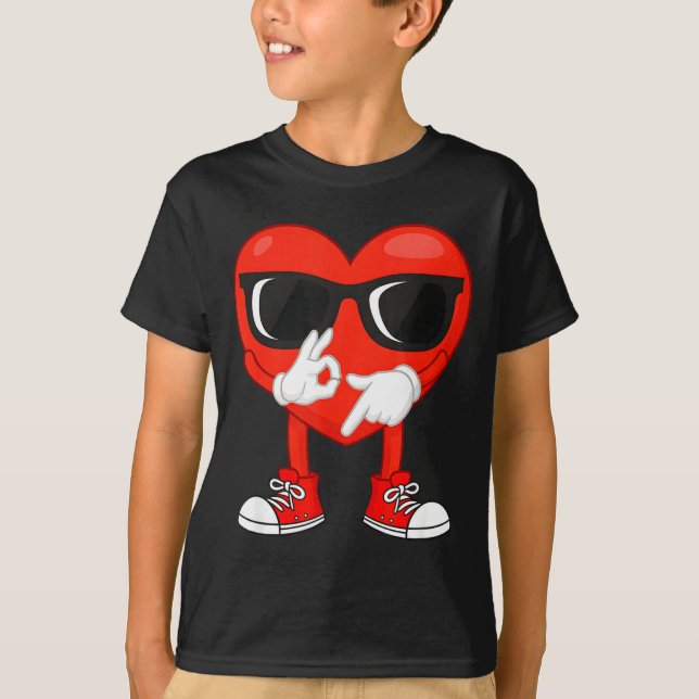 T-shirt Funny Dabbing Heart Valentines Day 67 Six Seven Lo (Devant)