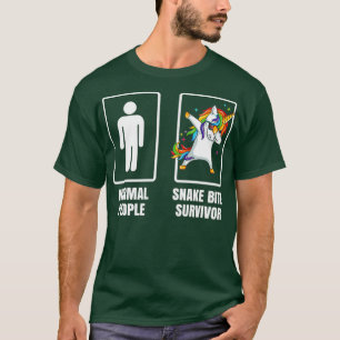 T-shirt Funny Dabbing Unicorn Snake Bite Survivor Humour
