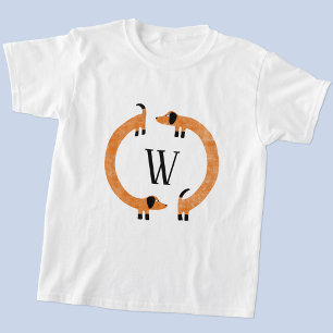 T-shirt Funny Dachshund Saucisse Chien Monogramme