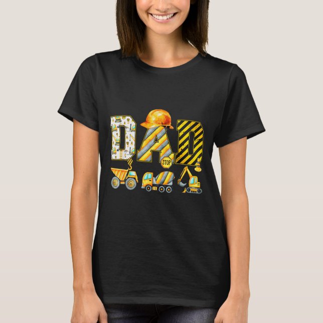 T-shirt Funny Dad Construction Excavator Kids Matching Fam (Devant)