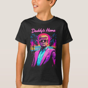 T-shirt Funny Daddys Accueil Maison Blanche Trump Pink 202