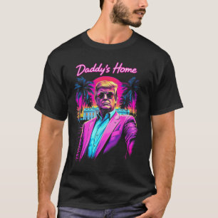 T-shirt Funny Daddys Accueil Maison Blanche Trump Pink 202