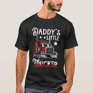 T-shirt Funny Daddy's petit camionneur Kids Boys Semi truc