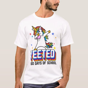 T-shirt Funny Dank Meme Yeet Unicorn 100e Day Of School