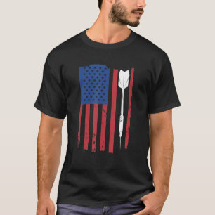 T-shirt Funny Darts Shirt Vintage USA Drapeau américain po