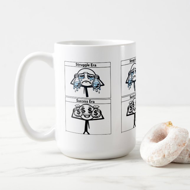T-Shirt Funny design about difference struggle and Coffee Mug (With Donut)