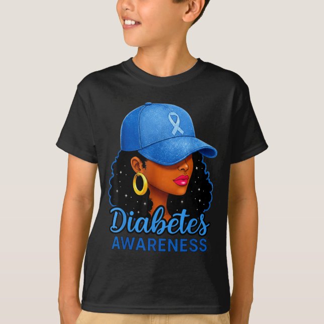 T-shirt Funny Diabetes Awareness Month Black Women  (Devant)