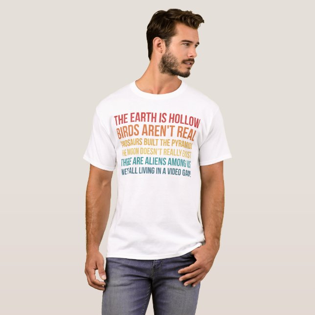 T-shirt Funny Dinosaur La théorie du complot des Aliens de (Devant entier)