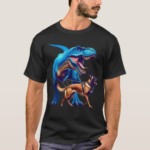 T-shirt Funny Dinosaur Malinois belge Amoureux des chiens 